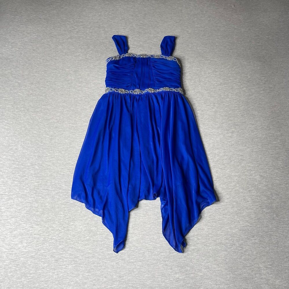 My Michell Girl’s Cobalt Blue Sequin Semi Formal Flowy Dress